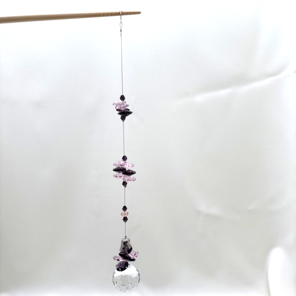 Purple & Pink Crystal Glass Suncatcher